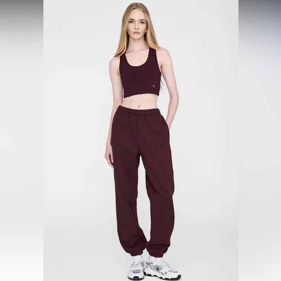 Anine Bing Karter Joggers Burgundy Size Medium NEW Women's Burgundy Sweatpants - Picture 4 of 16